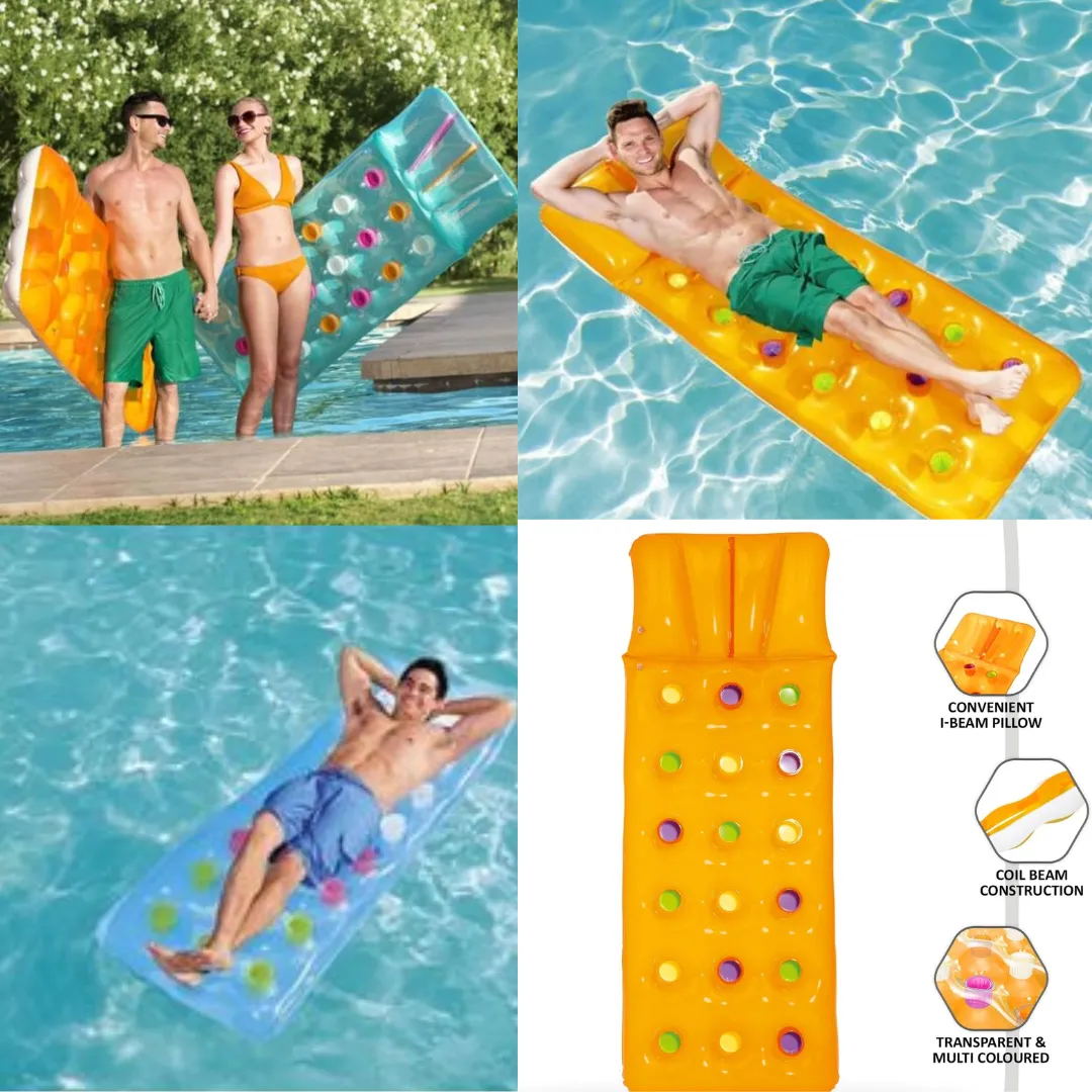 Matelas Flottant Polyvalent pour Piscine et Plage pour Adultes et Enfants (colleur aléatoire)