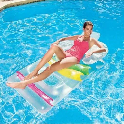 Lit Flottant Gonflable avec Dossier pour Piscine
