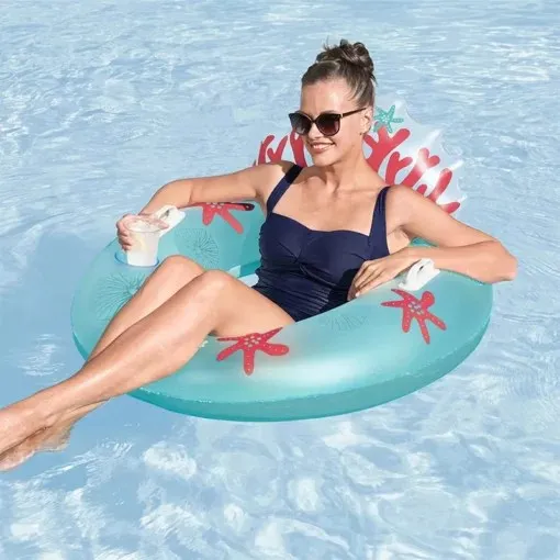 Chaise de Piscine Design avec Poignées et Porte-Gobelet