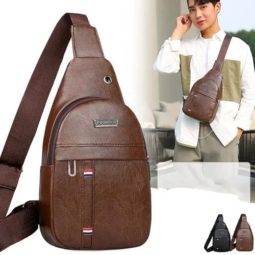 Sac à bandoulière en cuir PU pour homme