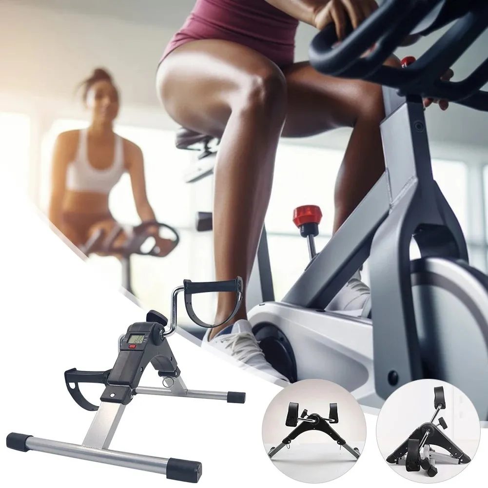 Mini Vélo d'Exercice Pliable avec Écran LCD pour Entraîner Les Jambes Bras