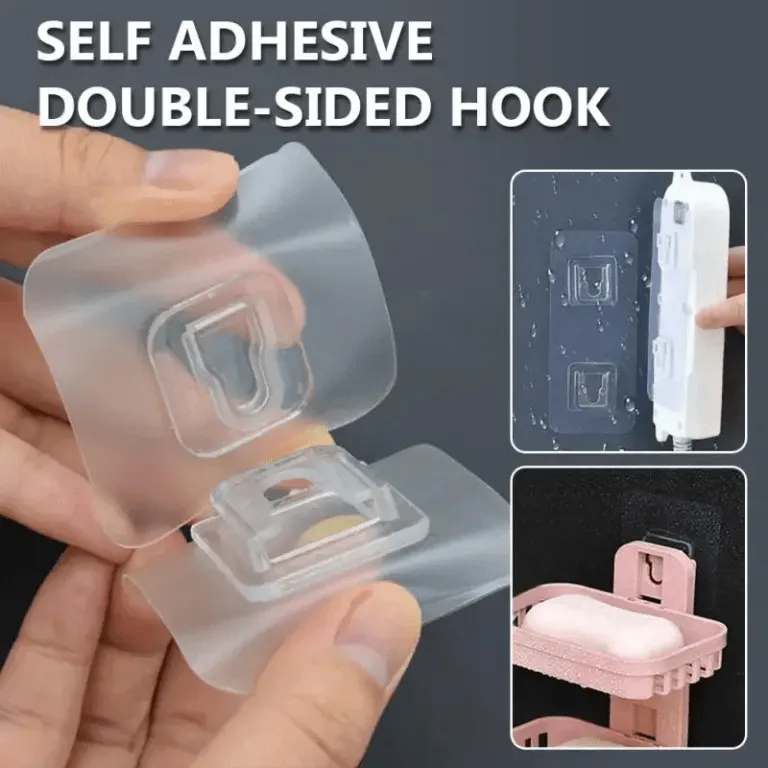 Lot de 10 crochets muraux adhésifs double face transparents