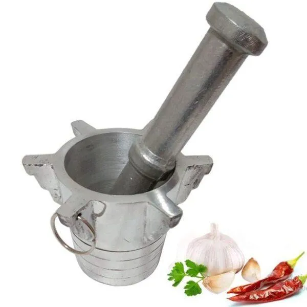 Ensemble de Pilon et Mortier en Aluminium Lourd pour Épices et Noix