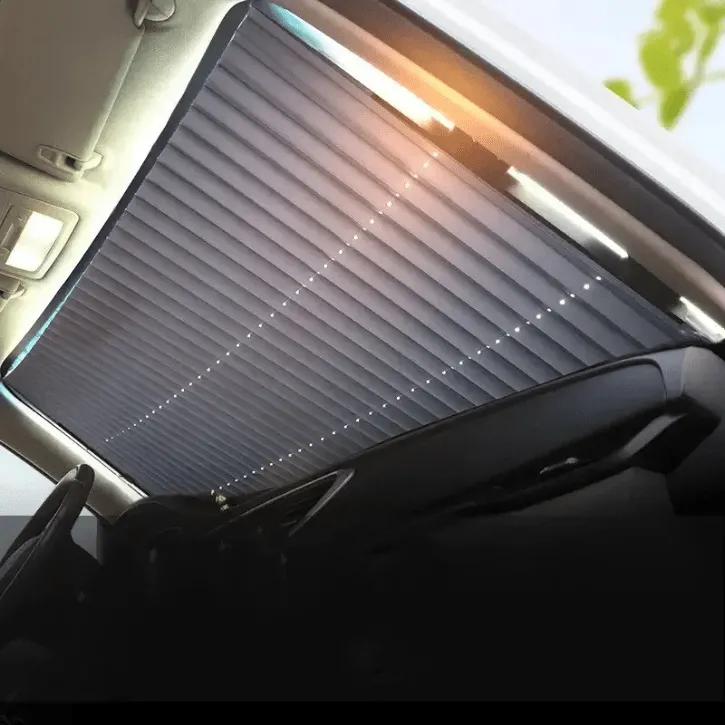 Pare-soleil anti-UV pour pare-brise de voiture,rétractable automatique