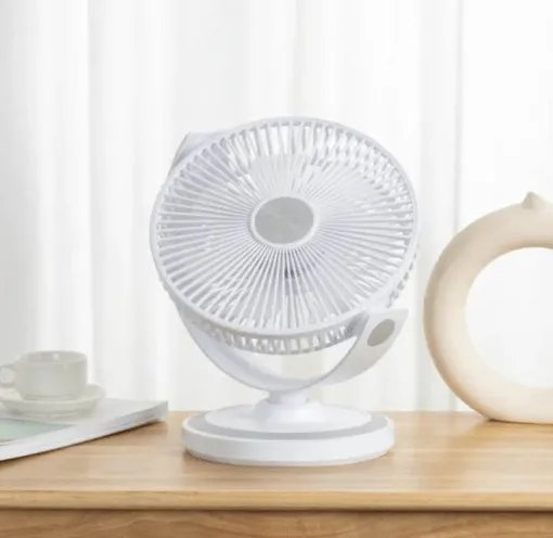 Ventilateur de bureau rechargeable longue durée ,Rotatif à 360°,pour Salon,Cuisine,Voyage en Plein Air