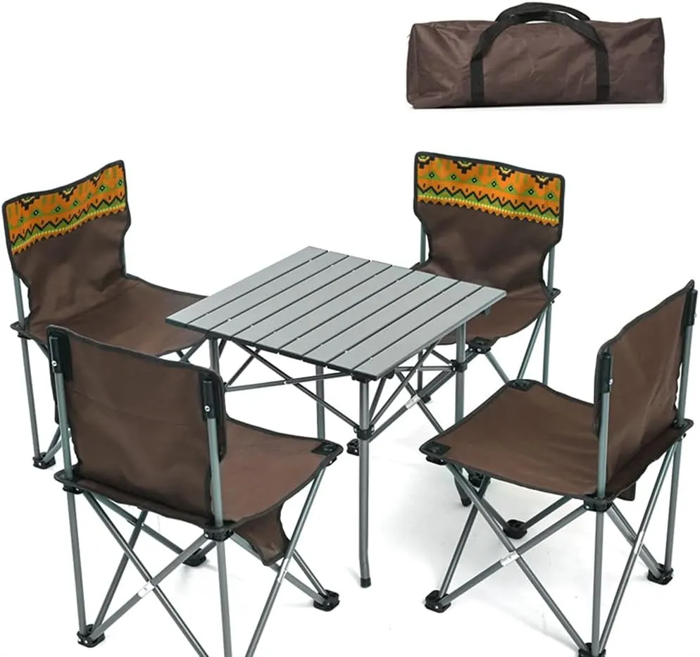 pack de 4 chaises pliantes de camping avec table Mobile pour les aventures en plein air