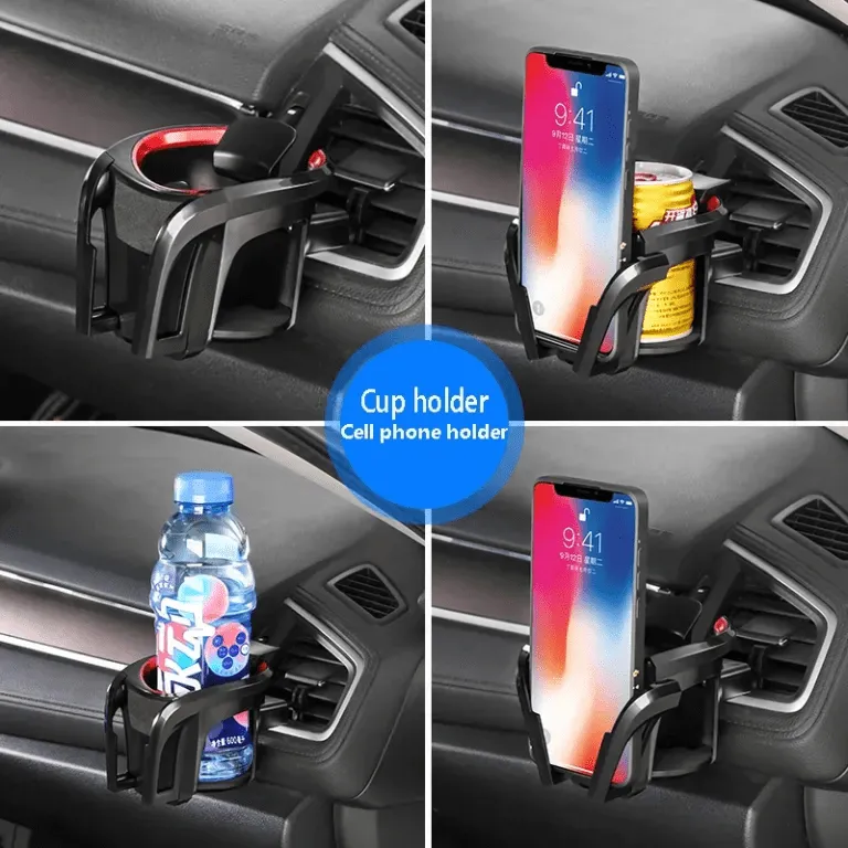 Porte-gobelet D'aération de voiture  2 En 1 avec support pour téléphone