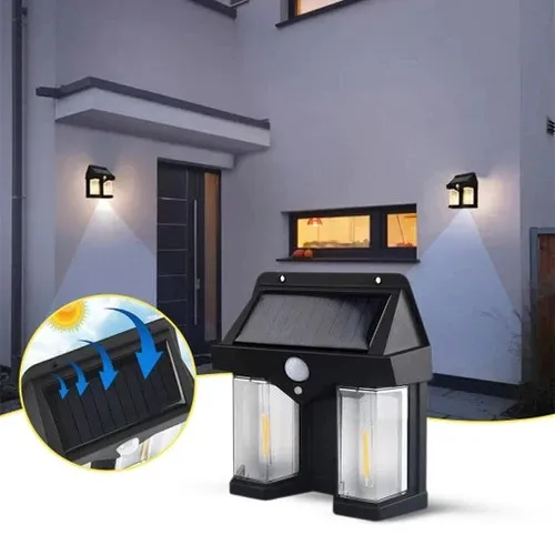 Lumière Murale de jardin solaire à LED avec détection de mouvement