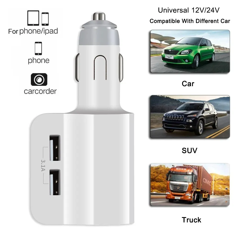 Adaptateur chargeur de voiture double port USB-A pour iPhone 13, 12, Xiaomi, Samsung