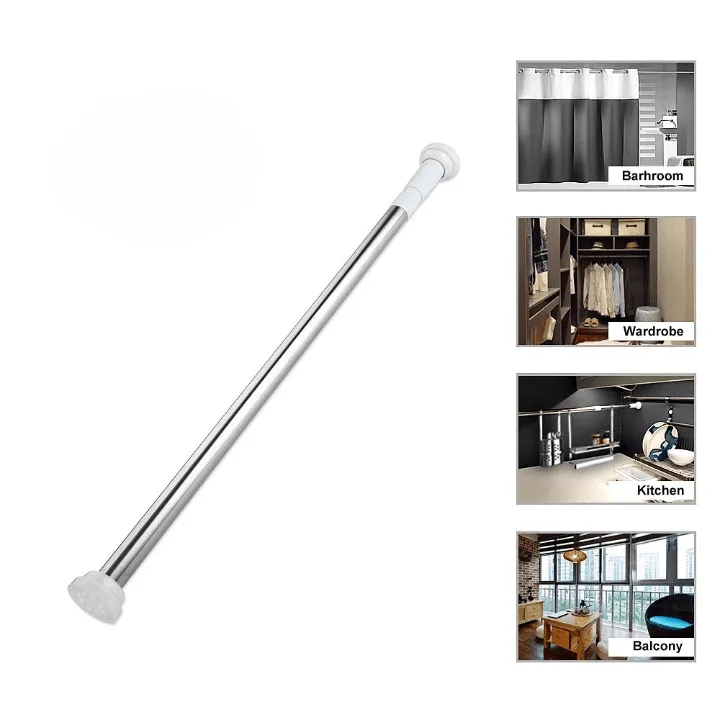 Barre de Rideau de douche Télescopique Extensible sans Perçage en Acier Inoxydable