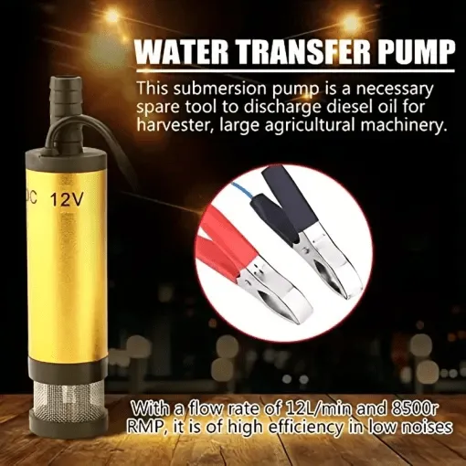 Mini Pompe Électrique De Transfert De Carburant Diesel D'Eau D'Huile Pour Véhicules,24V