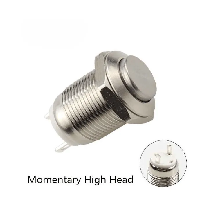 Bouton-Poussoir LED pour Voiture, Blancs en Métal avec Fonction Autobloquante