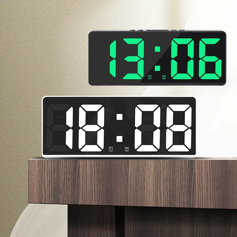 Horloge de Table LED Colorée avec Affichage de l'Heure et de la Température