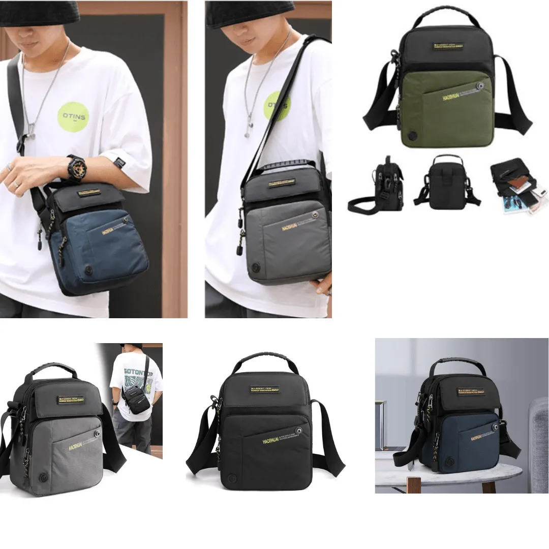 Sac à Bandoulière en Nylon Léger pour Homme et Femme, Cartable de Voyage (colleur aléatoire)