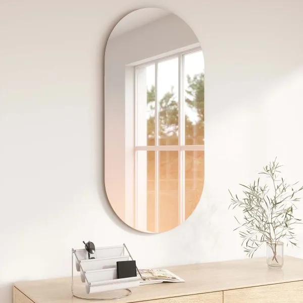 Reflet Élégant Miroir de Salle de Bain Ovale 90x40cm