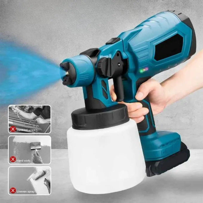 Pulvérisateur de peinture électrique sans fil avec 3 batteries incluses, pratique et puissant