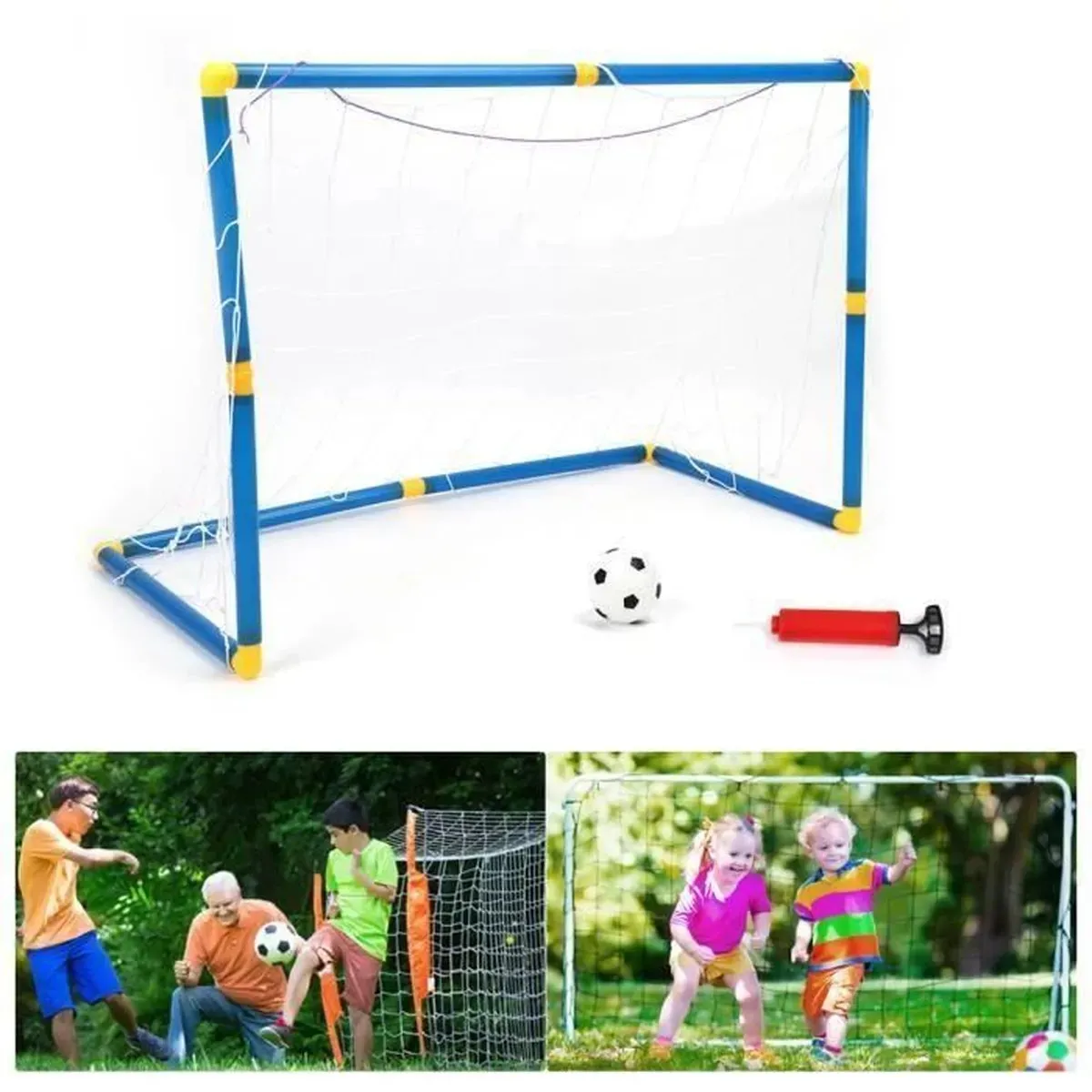 Gardez le jeu en mouvement Ensemble de cage de gardien de football avec portail amovible