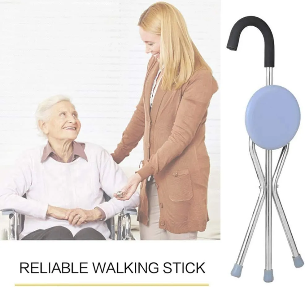 Confort et Mobilité L'Ensemble Chaise et Bâton de Marche pour les Aînés