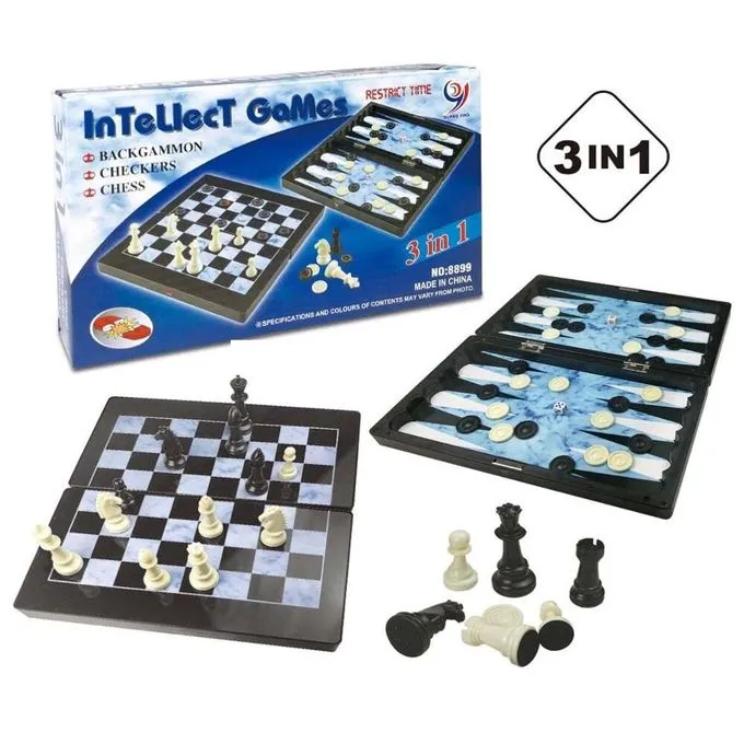 Découvrez l'ultime trio de stratégie Échecs Dames et Backgammon en un seul jeu magnétique 3 en 1