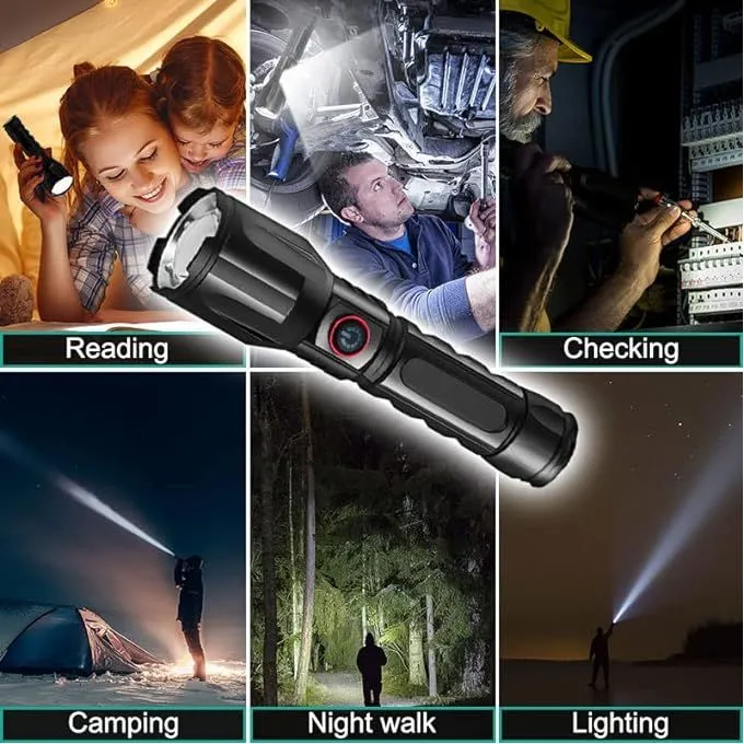 Lampe de poche LED polyvalente Prête pour toutes les aventures avec recharge USB