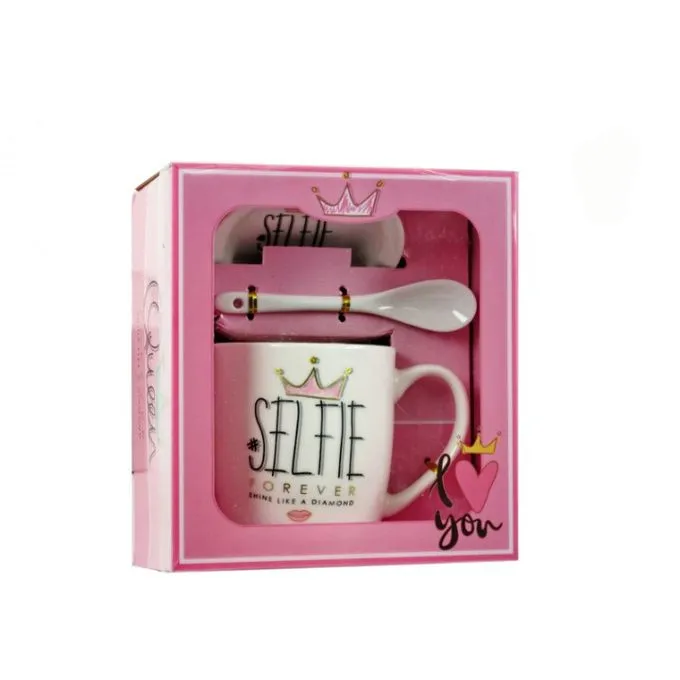 Savourez l'Instant Ensemble Tasse à Café Sous Tasse et Cuillère