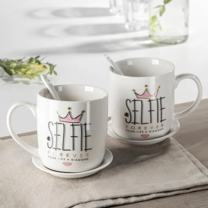 Ensemble Artistique de 2 Tasses en Céramique pour un Café Créatif