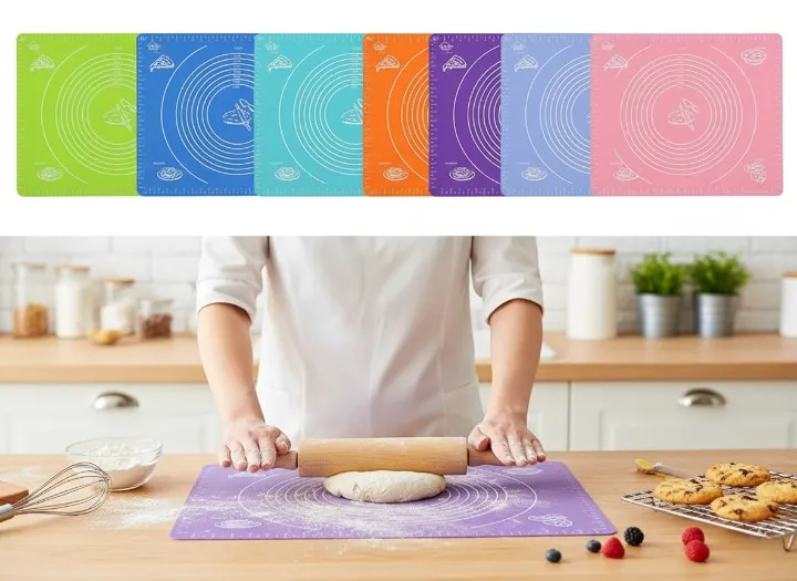 Cuisine Précise Tapis en Silicone avec Repères de Mesure pour une Préparation Parfaite (colleur aléatoire)