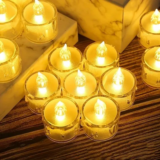 Ambiance romantique sans risque avec notre Ensemble de 3 Bougies Chauffe plat LED
