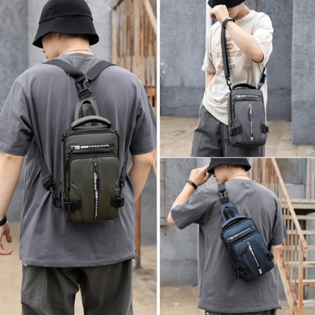 Sac à dos de randonnée élégant avec port USB intégré (colleur aléatoire)