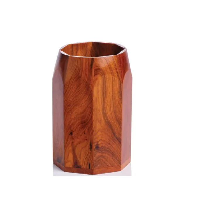 Élégante porte stylos octogonale en bois de Thuya