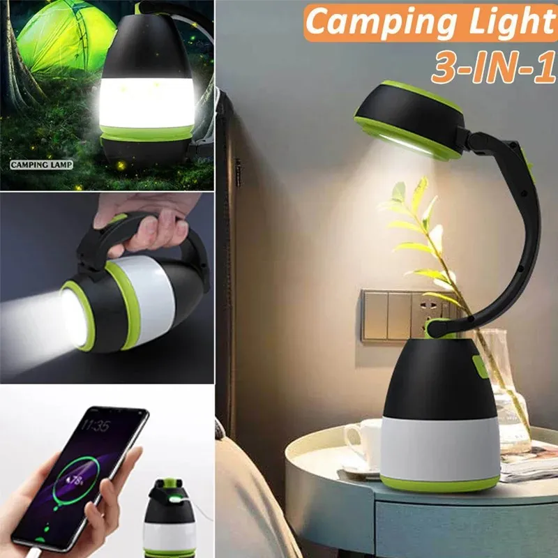 Lampe de poche 3 en 1 avec LED et recharge USB