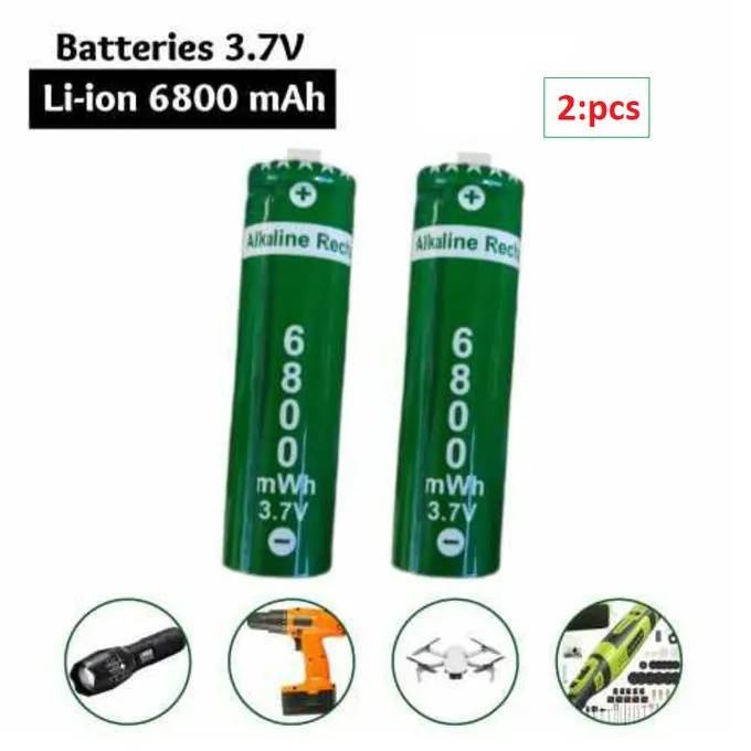Énergie Inépuisable 2 Piles Rechargeables Li ion 3.7V 6800mAh pour Lampes Solaires