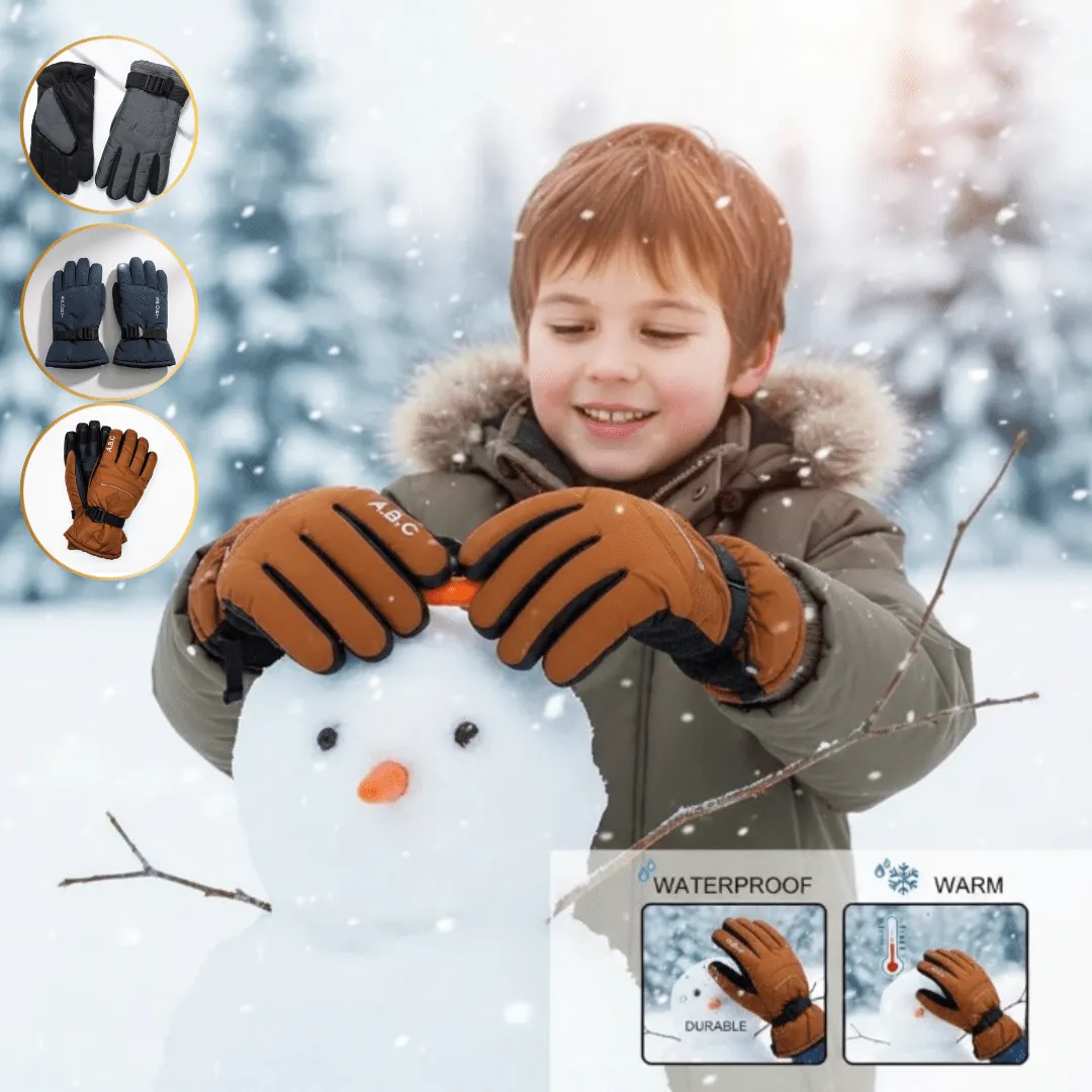 Gants de Ski Hiver Automne pour Enfants avec Ceinture Intégrée (colleur aléatoire)