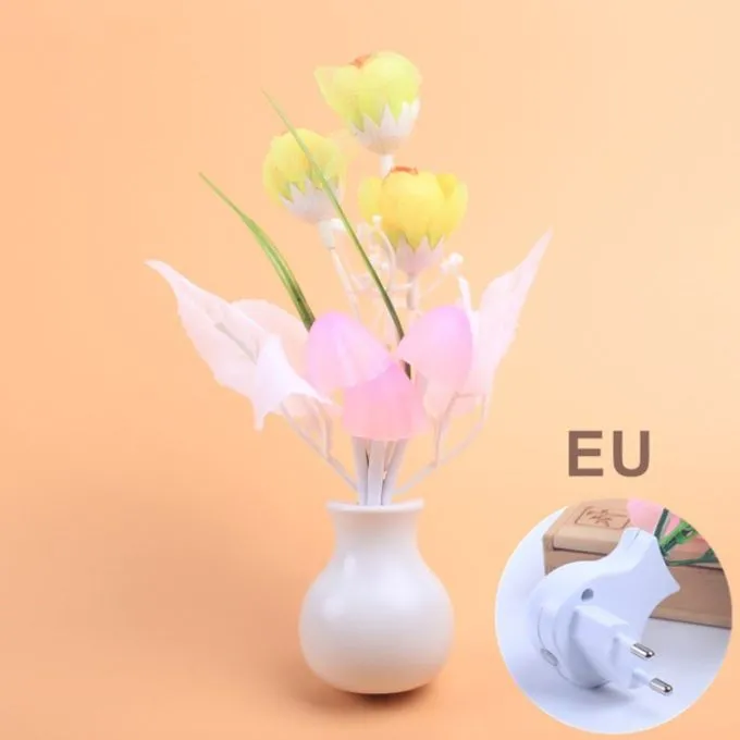 Éclairez vos nuits avec la Magie Florale Lampe LED Capteur de Lumière pour une ambiance apaisante dans votre chambre