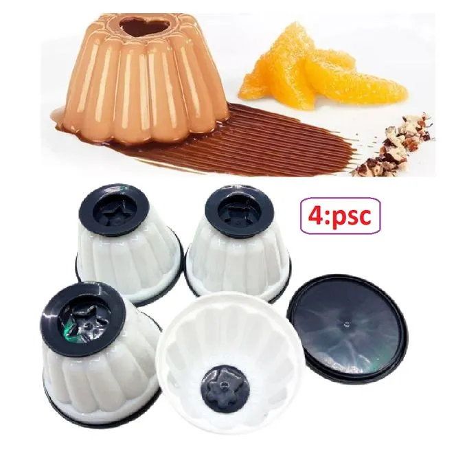 Ensemble de 4 Moules à Flan Individuels avec Couvercles Parfait pour des Desserts Délicieux