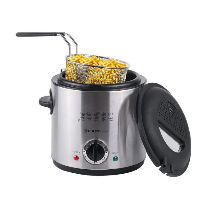 First Austria Friteuse Croustillantes à souhait avec son couvercle en acier inoxydable