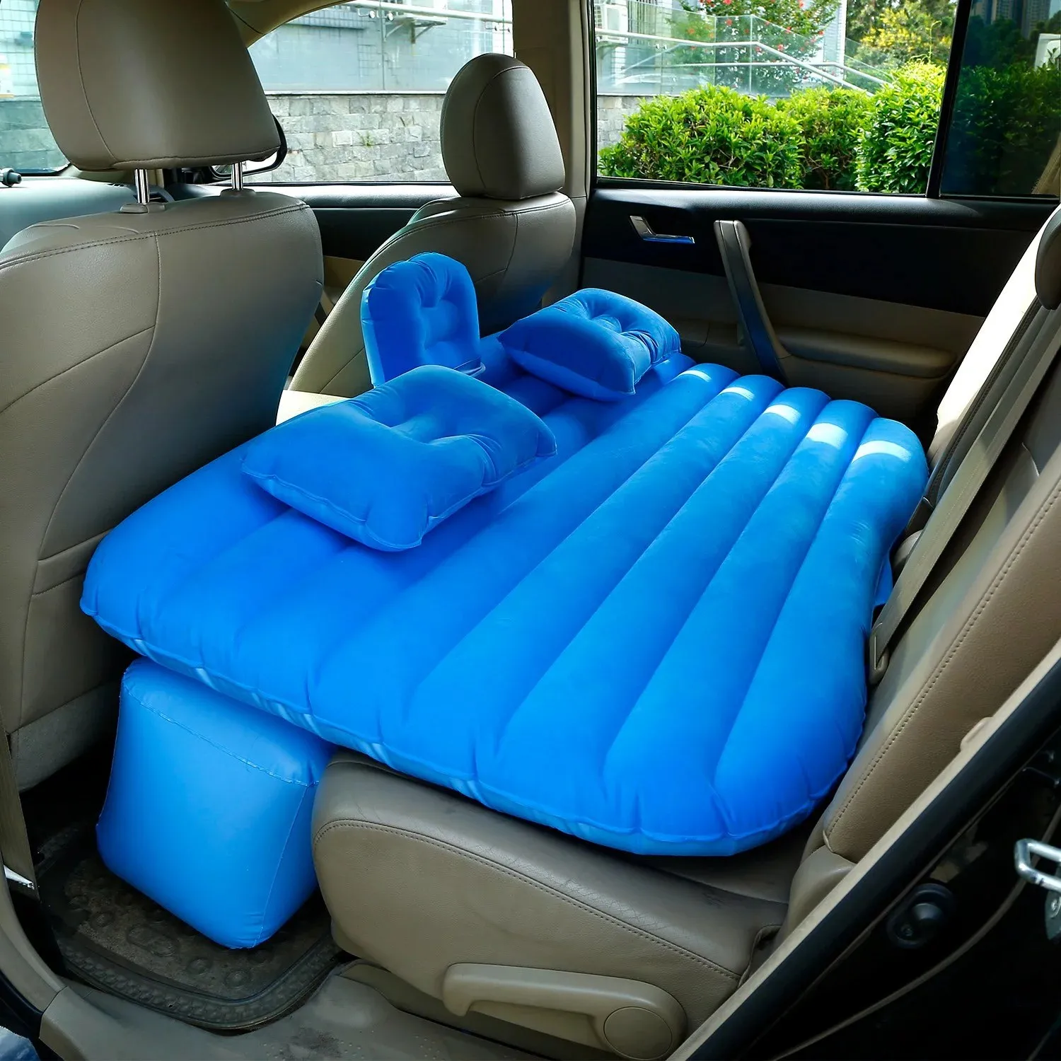 Matelas de Voiture Gonflable avec Oreillers et Gonfleur 12V