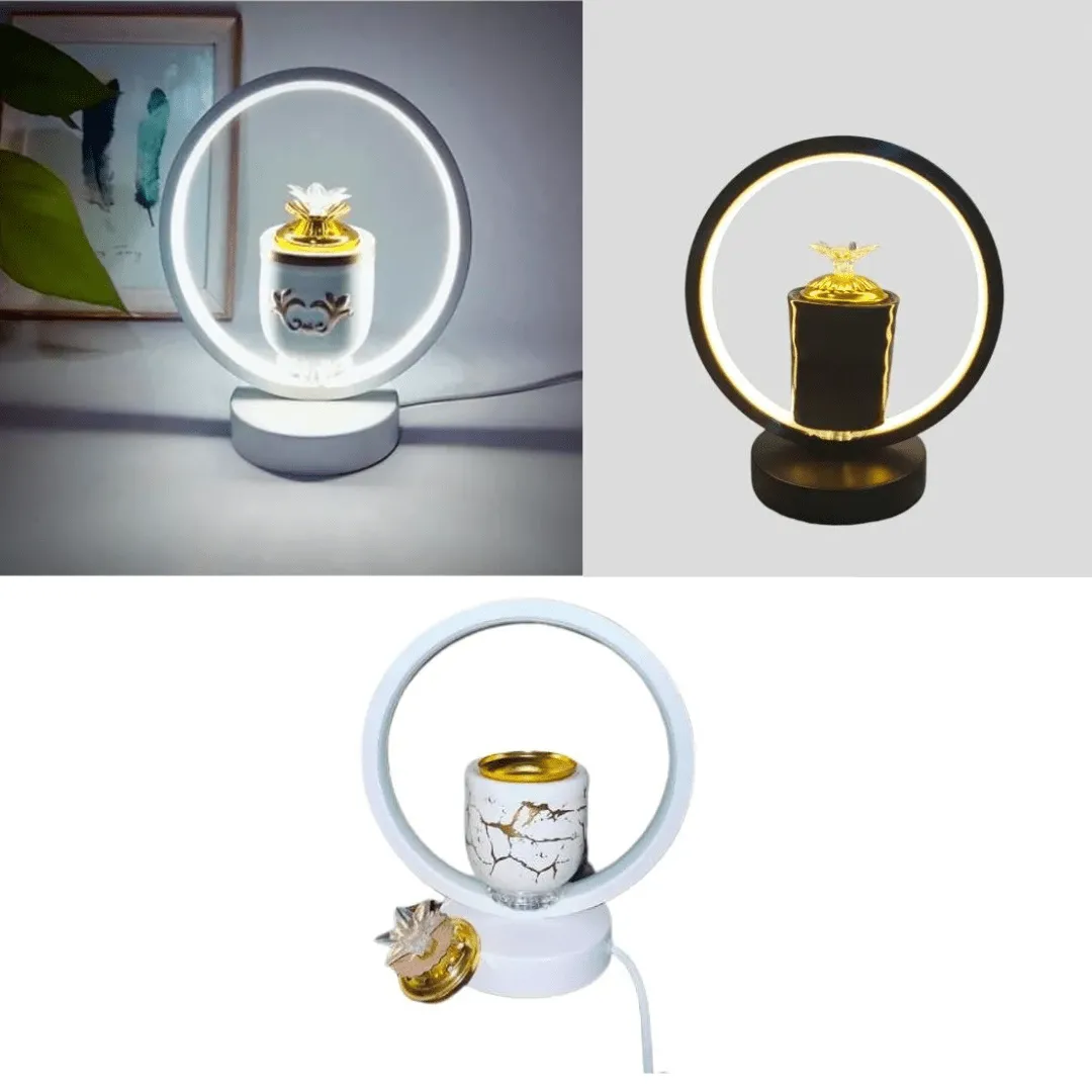 Harmonie aromatique Brûleur d'encens en céramique avec veilleuse électrique (colleur aléatoire)