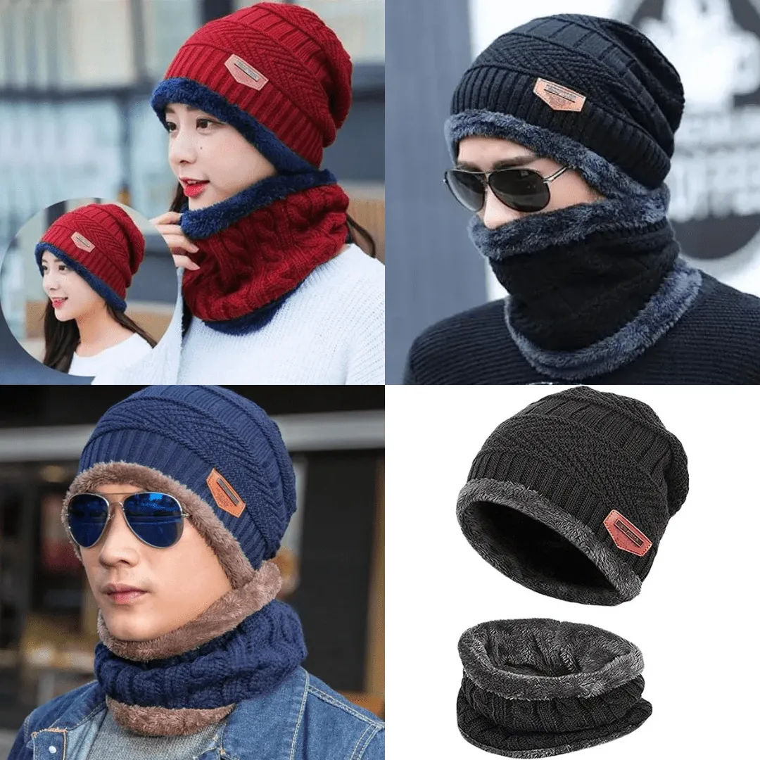 Enveloppez vous de Chaleur avec nos Ensembles Bonnet et Cache Cou (colleur aléatoire)
