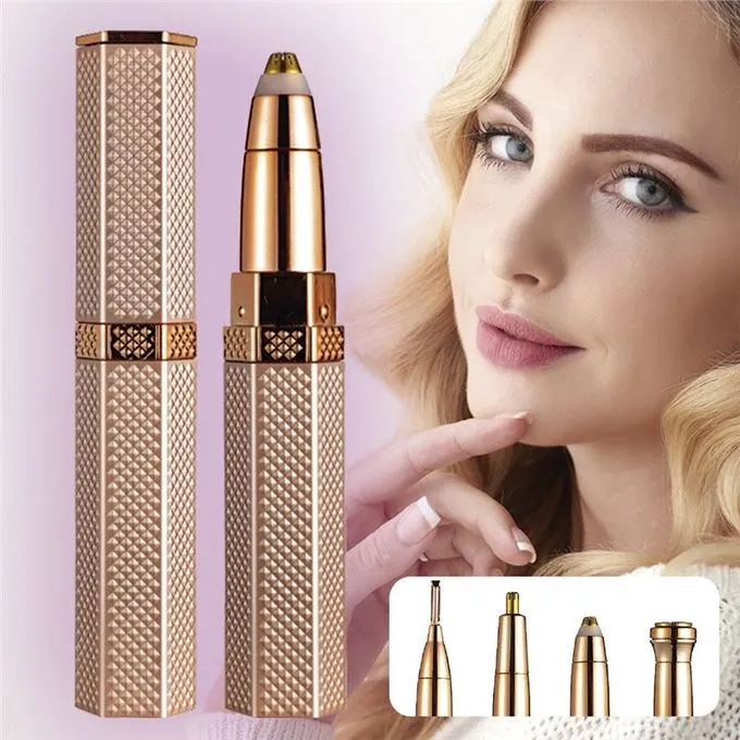 Peau impeccable en un seul passage Rasoir pour femmes avec 4 têtes pour le visage rechargeable