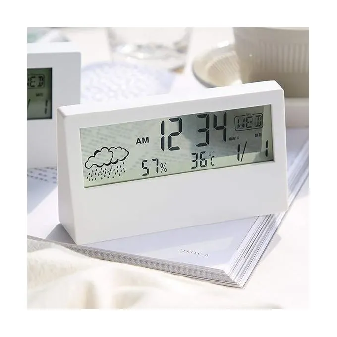 Réveil Numérique Transparent avec Affichage de la Température de la Météo et du Calendrier pour un Réveil Futuriste