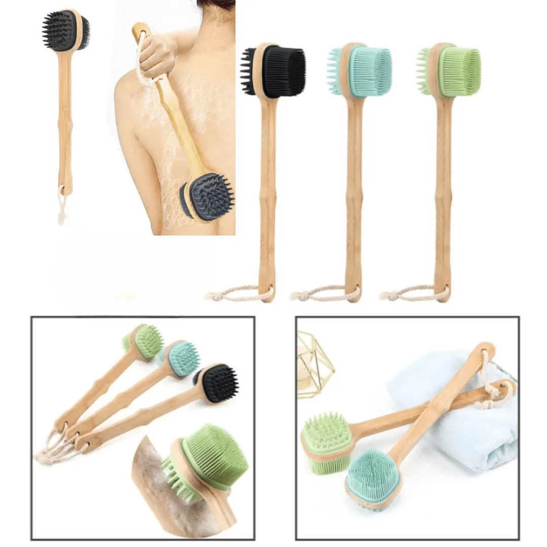 Brosse de Bain avec Long Manche et Massage Double Face (colleur aléatoire)