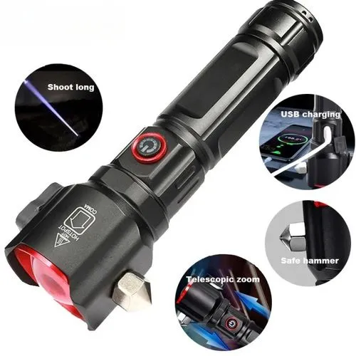 Lampe Torche LED Rechargeable USB pour l'Exploration et la Sécurité