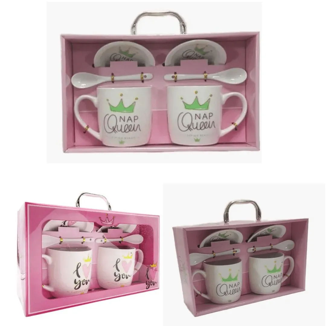 Savourez l'Art du Café avec Notre Kit de 2 Tasses Créatives en Céramique (colleur aléatoire)