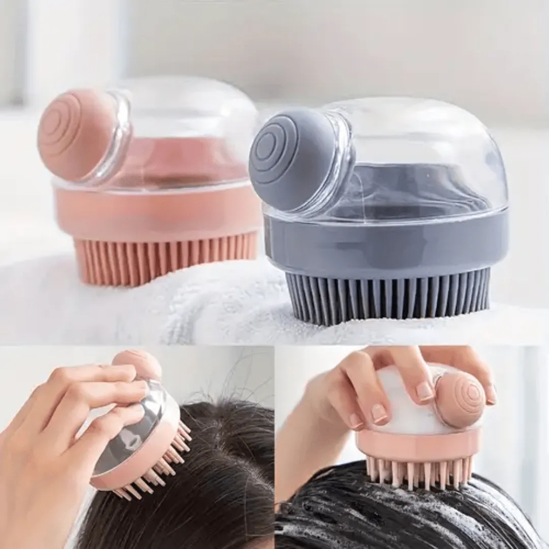 Duo de Détente Capillaire 1 Brosses de Massage en Silicone pour un Cuir Chevelu Heureux (colleur aléatoire)