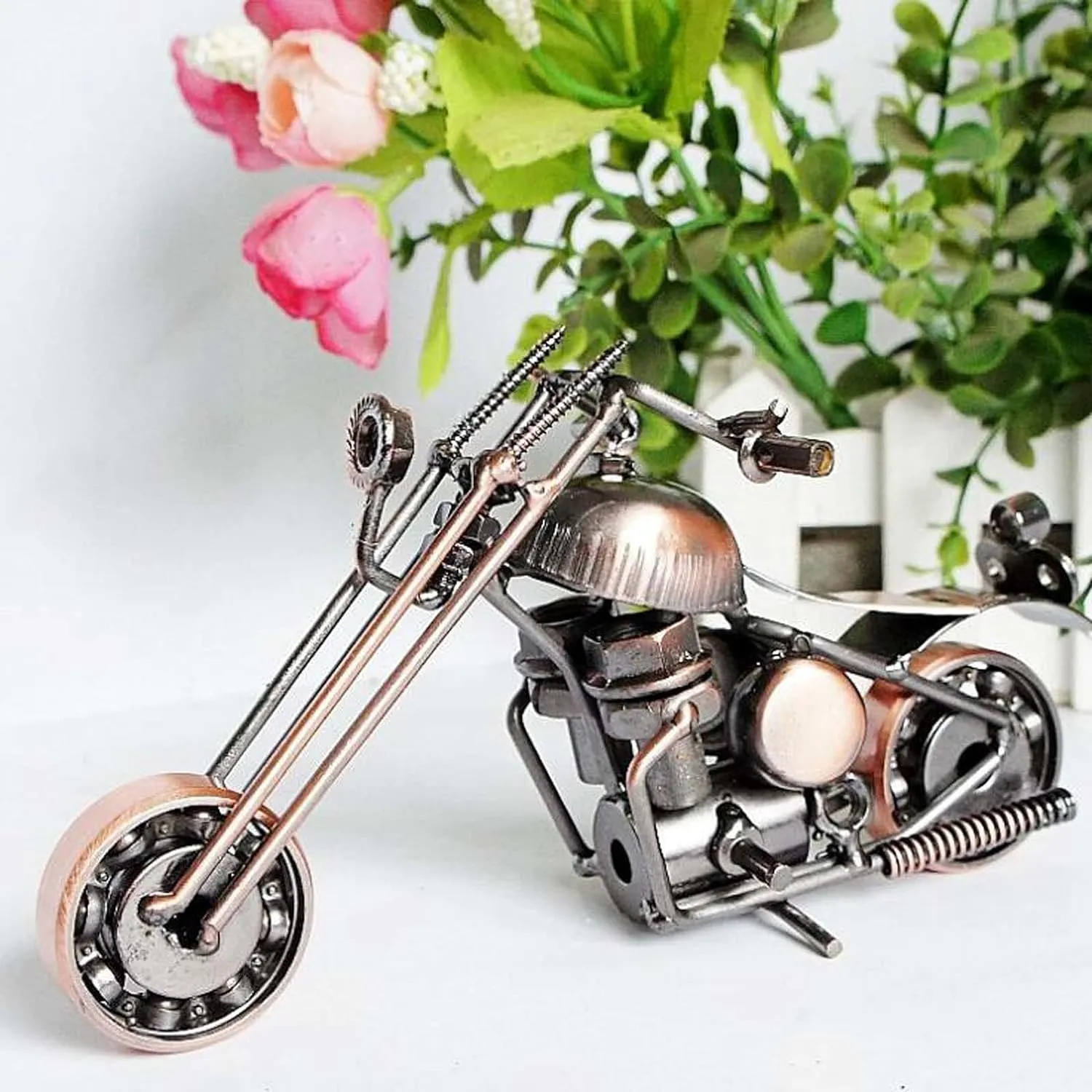 Élégance rétro Décoration de moto en bronze un classique fait main