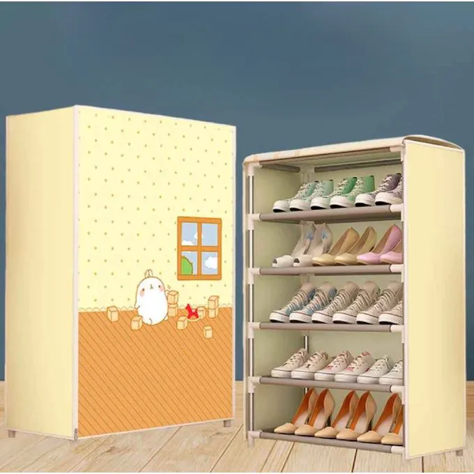 Maximisez l'espace avec notre Armoire Pliable en Tissu Organisez Chaussures et Vêtements sur 6 Étages