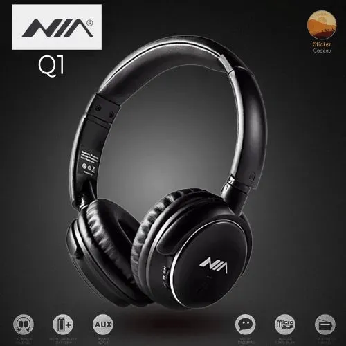 Nia Casque Q1 avec Bluetooth et Lecteur Micro SD