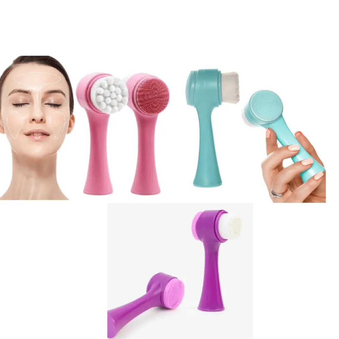 Brosse Nettoyante Double Face en Silicone (colleur aléatoire)