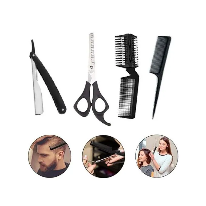 Élégance Intemporelle Kit Complet pour Coiffure et Soin de la Barbe en 4 Pièces